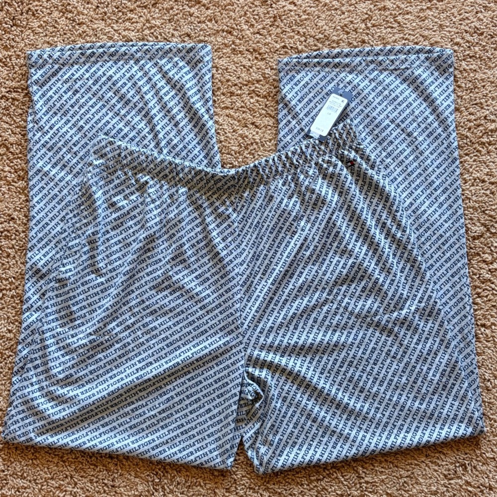 Tommy Hilfiger Sleepwear Gray Jersey Logo Sleep Lounge Pajama Pants Large NWT
